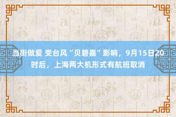 当街做爱 受台风“贝碧嘉”影响，9月15日20时后，上海两大机形式有航班取消
