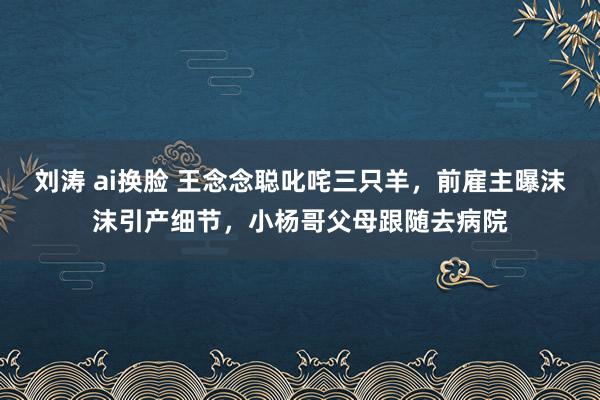 刘涛 ai换脸 王念念聪叱咤三只羊，前雇主曝沫沫引产细节，小杨哥父母跟随去病院