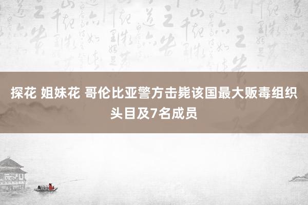 探花 姐妹花 哥伦比亚警方击毙该国最大贩毒组织头目及7名成员