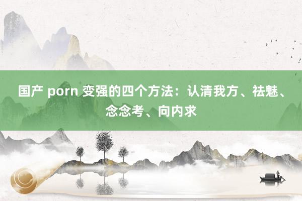 国产 porn 变强的四个方法：认清我方、祛魅、念念考、向内求