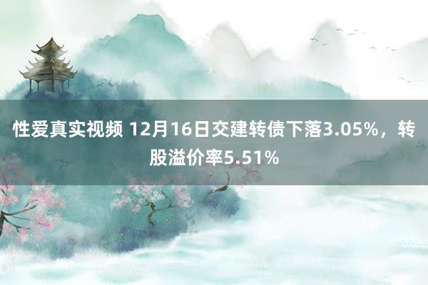 性爱真实视频 12月16日交建转债下落3.05%，转股溢价率5.51%