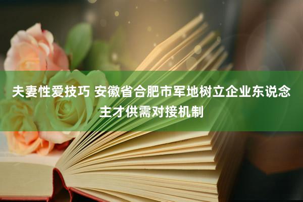 夫妻性爱技巧 安徽省合肥市军地树立企业东说念主才供需对接机制