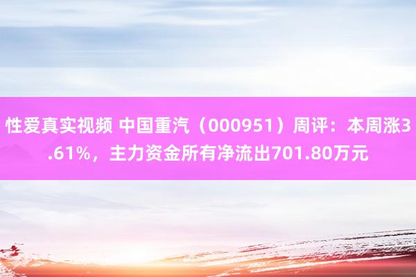 性爱真实视频 中国重汽（000951）周评：本周涨3.61%，主力资金所有净流出701.80万元