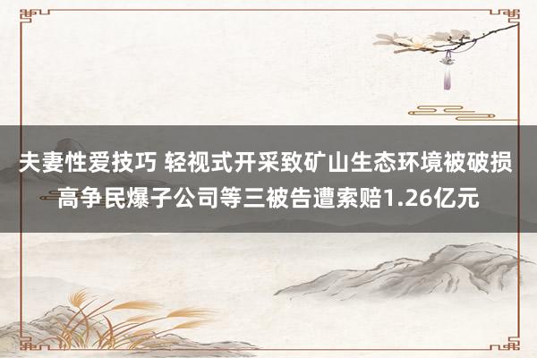 夫妻性爱技巧 轻视式开采致矿山生态环境被破损 高争民爆子公司等三被告遭索赔1.26亿元