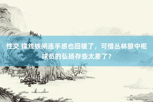 性交 锋线铁闸连手感也回暖了，可惜丛林狼中枢球员的弘扬存些太差了？
