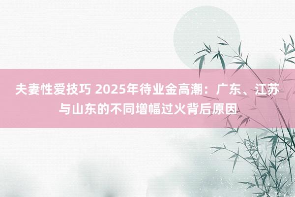 夫妻性爱技巧 2025年待业金高潮：广东、江苏与山东的不同增幅过火背后原因