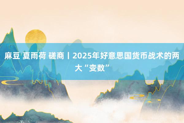麻豆 夏雨荷 磋商丨2025年好意思国货币战术的两大“变数”