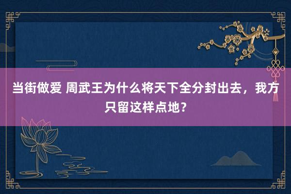 当街做爱 周武王为什么将天下全分封出去，我方只留这样点地？