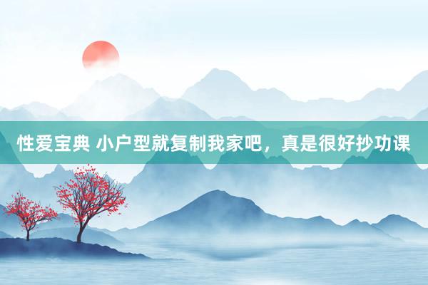 性爱宝典 小户型就复制我家吧，真是很好抄功课
