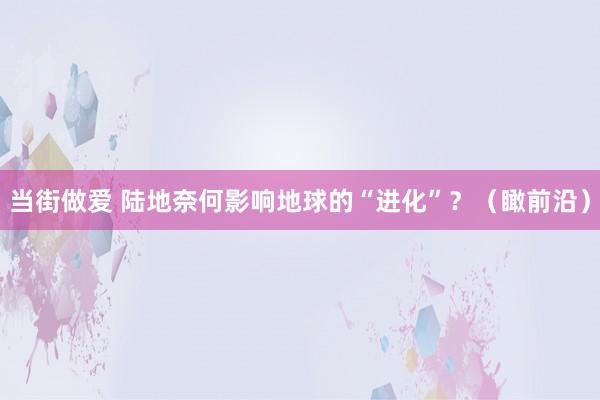 当街做爱 陆地奈何影响地球的“进化”？（瞰前沿）