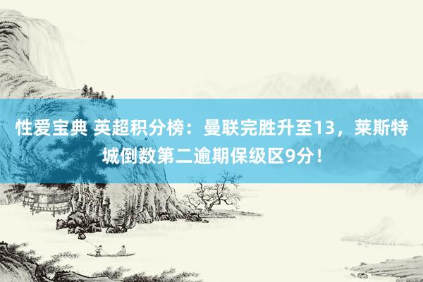 性爱宝典 英超积分榜：曼联完胜升至13，莱斯特城倒数第二逾期保级区9分！