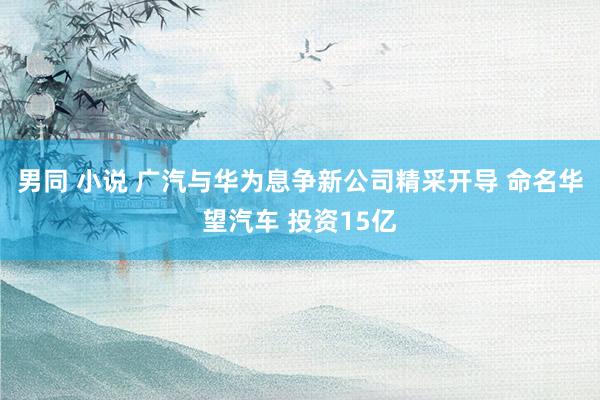 男同 小说 广汽与华为息争新公司精采开导 命名华望汽车 投资15亿
