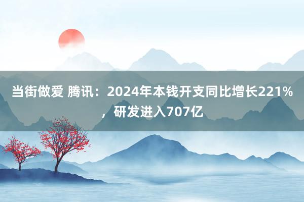 当街做爱 腾讯：2024年本钱开支同比增长221%，研发进入707亿