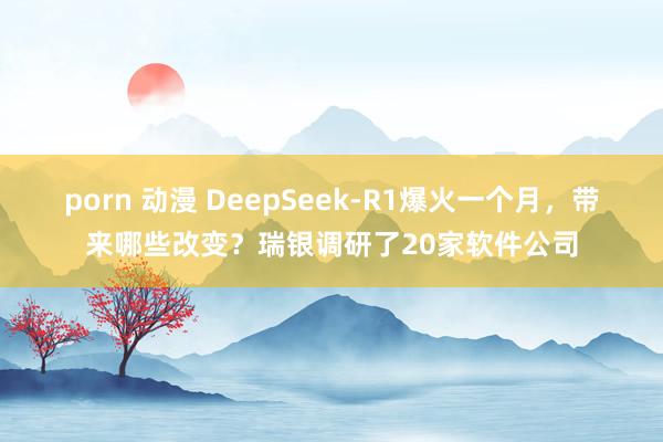 porn 动漫 DeepSeek-R1爆火一个月，带来哪些改变？瑞银调研了20家软件公司