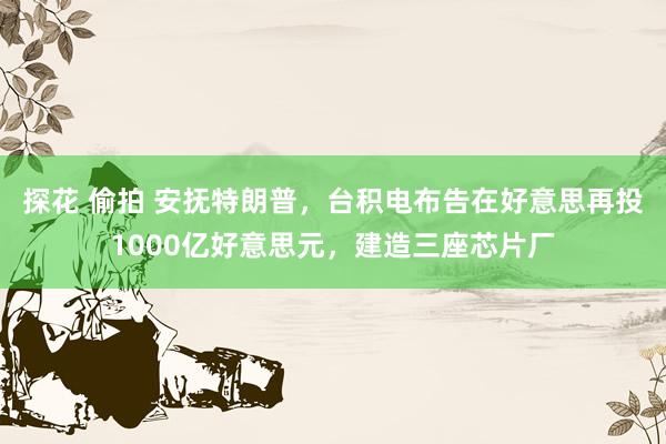 探花 偷拍 安抚特朗普，台积电布告在好意思再投1000亿好意思元，建造三座芯片厂