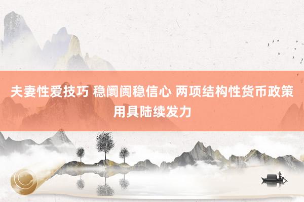 夫妻性爱技巧 稳阛阓稳信心 两项结构性货币政策用具陆续发力