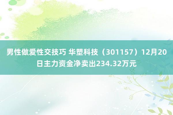 男性做爱性交技巧 华塑科技（301157）12月20日主力资金净卖出234.32万元