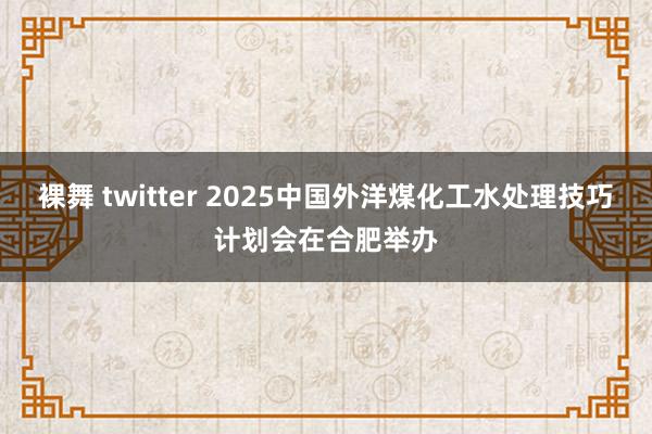 裸舞 twitter 2025中国外洋煤化工水处理技巧计划会在合肥举办