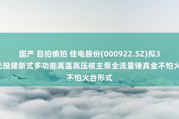 国产 自拍偷拍 佳电股份(000922.SZ)拟3.81亿元投建新式多功能高温高压核主泵全流量锤真金不怕火台形式