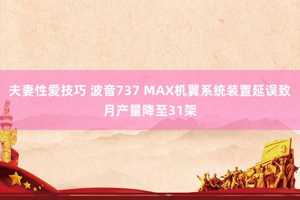 夫妻性爱技巧 波音737 MAX机翼系统装置延误致月产量降至31架