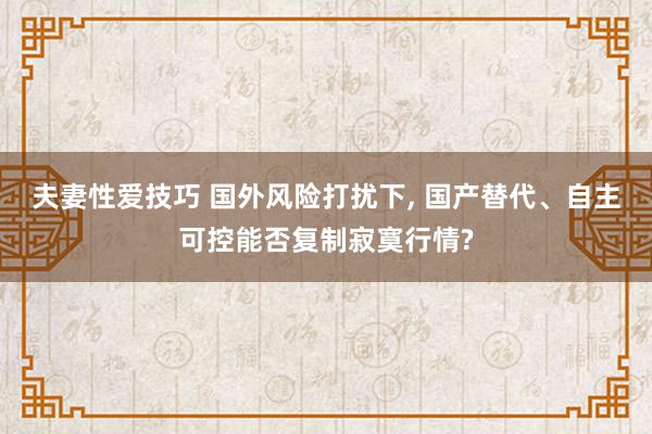 夫妻性爱技巧 国外风险打扰下， 国产替代、自主可控能否复制寂寞行情?