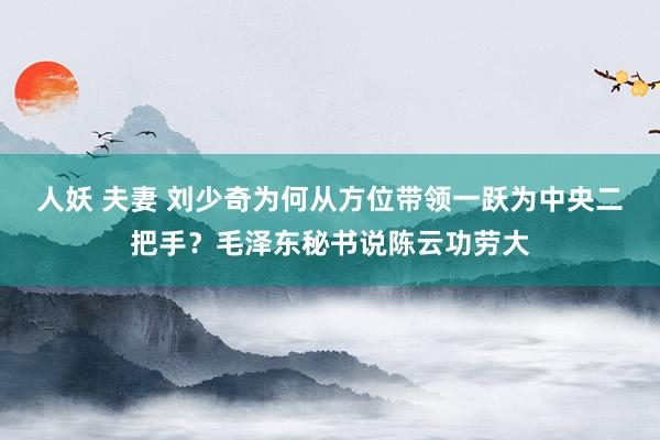 人妖 夫妻 刘少奇为何从方位带领一跃为中央二把手？毛泽东秘书说陈云功劳大