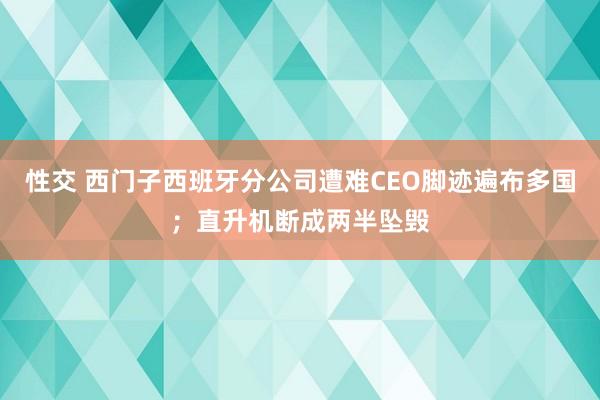 性交 西门子西班牙分公司遭难CEO脚迹遍布多国；直升机断成两半坠毁