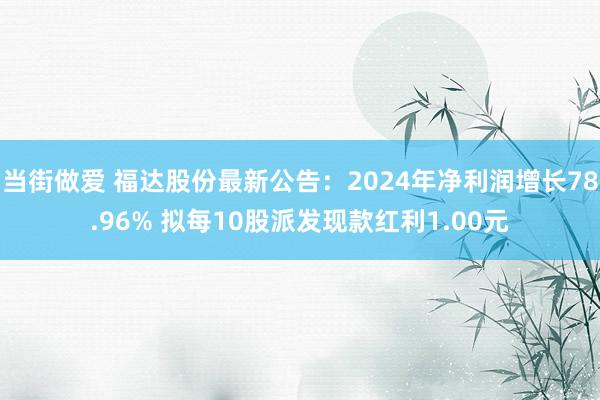 当街做爱 福达股份最新公告：2024年净利润增长78.96% 拟每10股派发现款红利1.00元