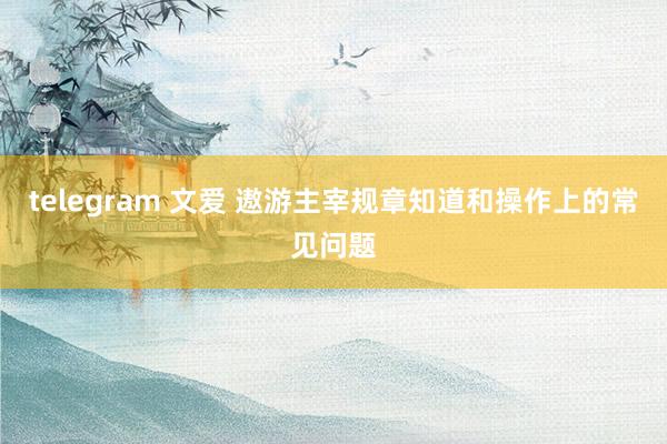 telegram 文爱 遨游主宰规章知道和操作上的常见问题