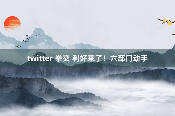 twitter 拳交 利好来了！六部门动手