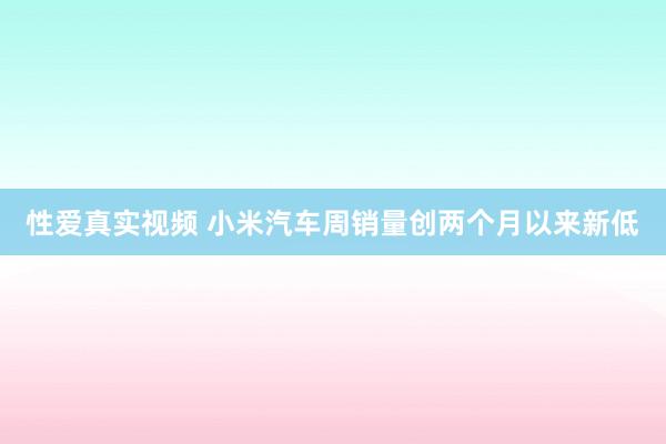 性爱真实视频 小米汽车周销量创两个月以来新低