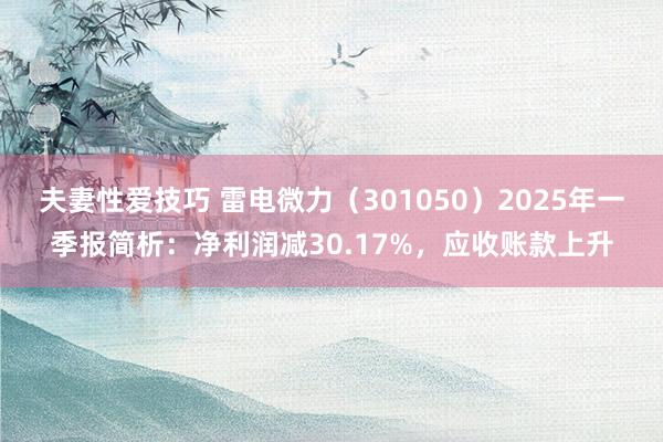夫妻性爱技巧 雷电微力（301050）2025年一季报简析：净利润减30.17%，应收账款上升