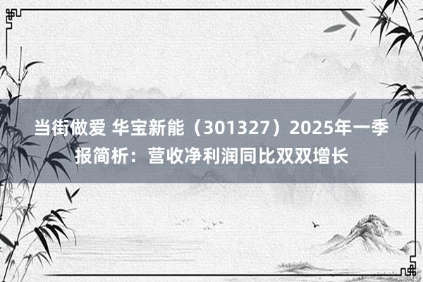 当街做爱 华宝新能（301327）2025年一季报简析：营收净利润同比双双增长